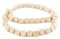 The Bead Chest Cream Triangular Faceted Natural Wood Beads 9mm White Large Hole 16 Inch Strand